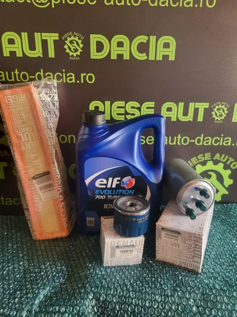 Pachet revizie ulei E4 cu filtru motorina mare pentru motoare diesel Dacia Renault
